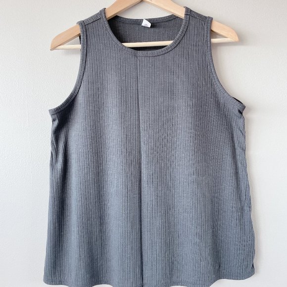 Old Navy grey ribbed luxe tank top medium women's shirts - Picture 1 of 6
